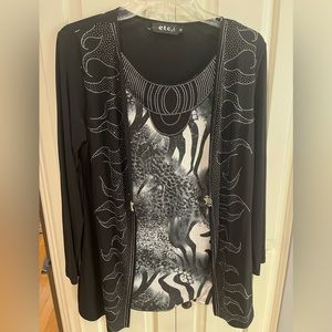 etc top and cardigan set